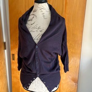 Renee C dark purple snap cardigan